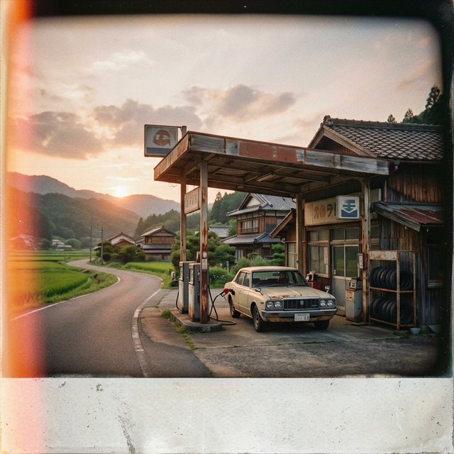 Japanese countryside gas station